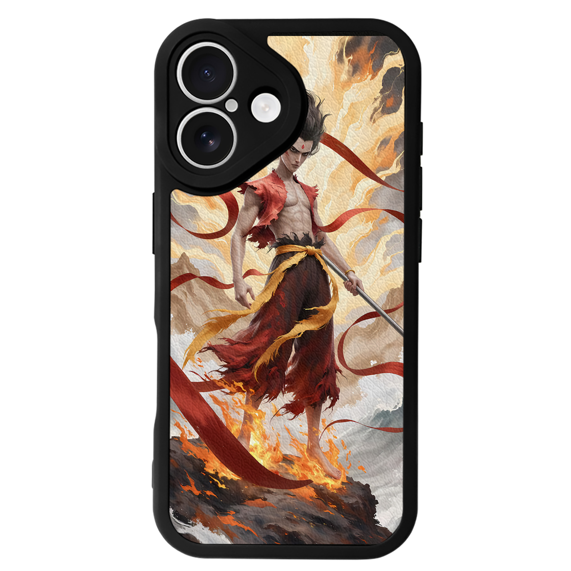 （画像用） Ne Zha 2 ナタ 魔童の大暴れ 【iPhone 16シリーズ対応】シリコンスマホケース（レザー調） 材質：シリコン
